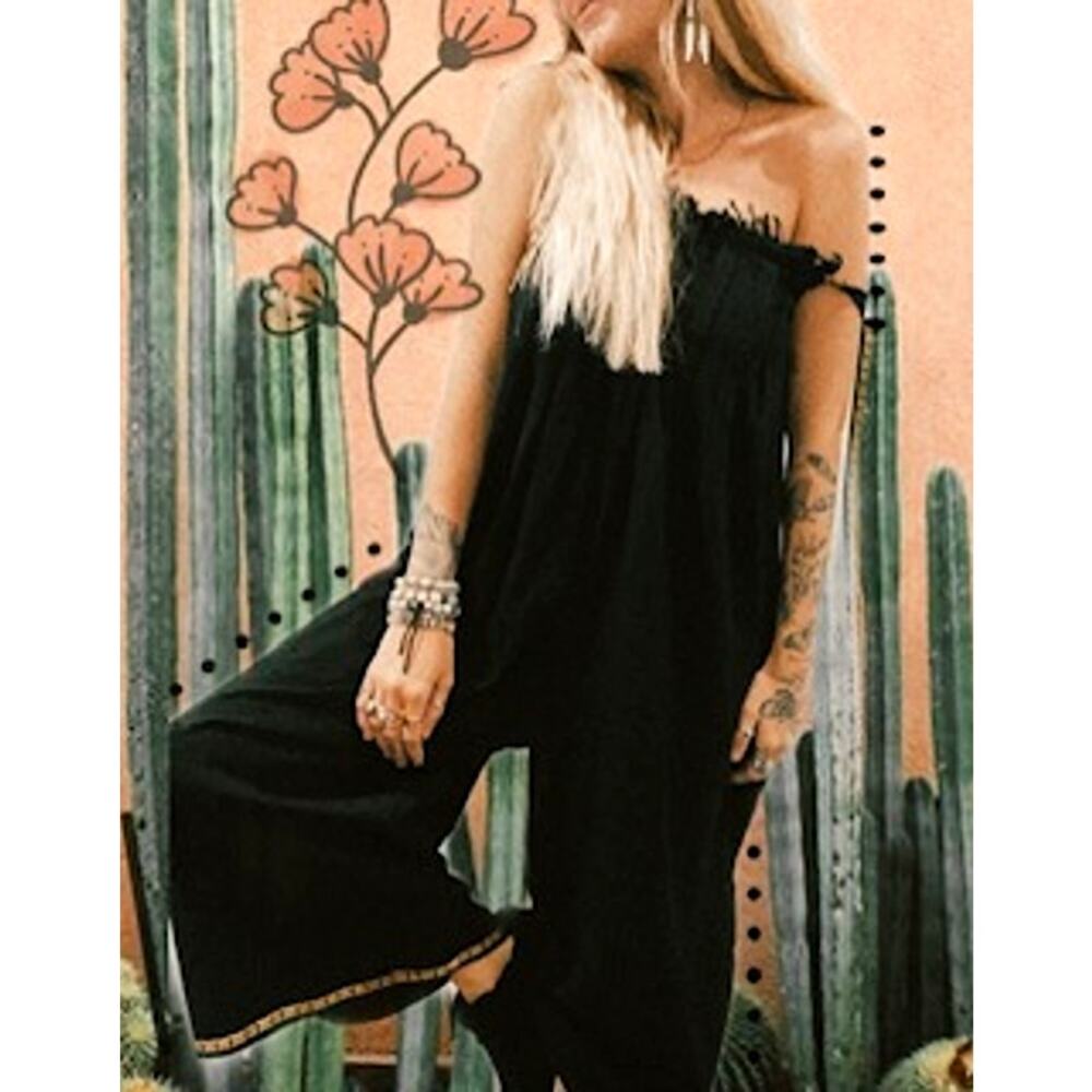 NWOT JADED GYPSY Sleeveless Vintage Black Tie Shoulder Bittersweet Jumper